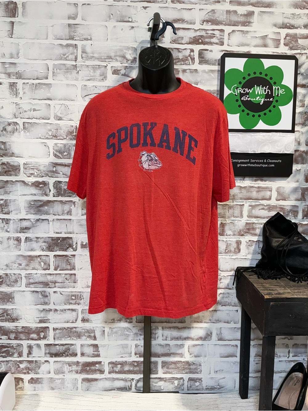 Fanatics Spokane Graphic Tee in Red with Navy Print